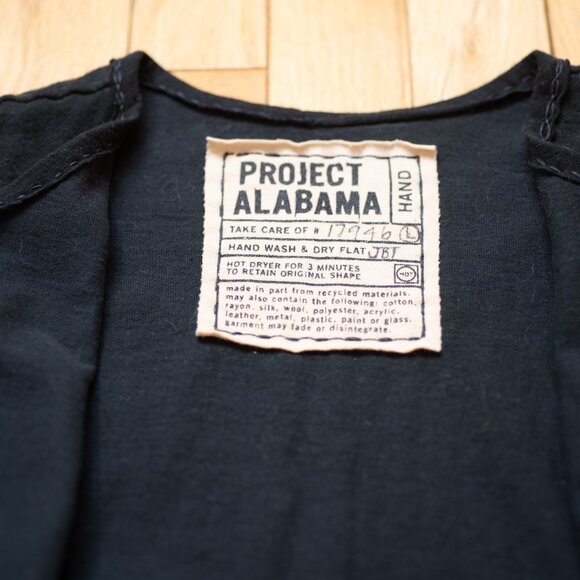 Project Alabama Hand-stitched & Beaded Organic Black Blazer - Picture 2 of 7